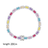 عصفور كريستال انسيال فضة تنس عيار 925 مرصع بفصوص زركون شكل اميرالد متعددة الالوان